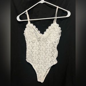 H&M small white lace tank bodysuit